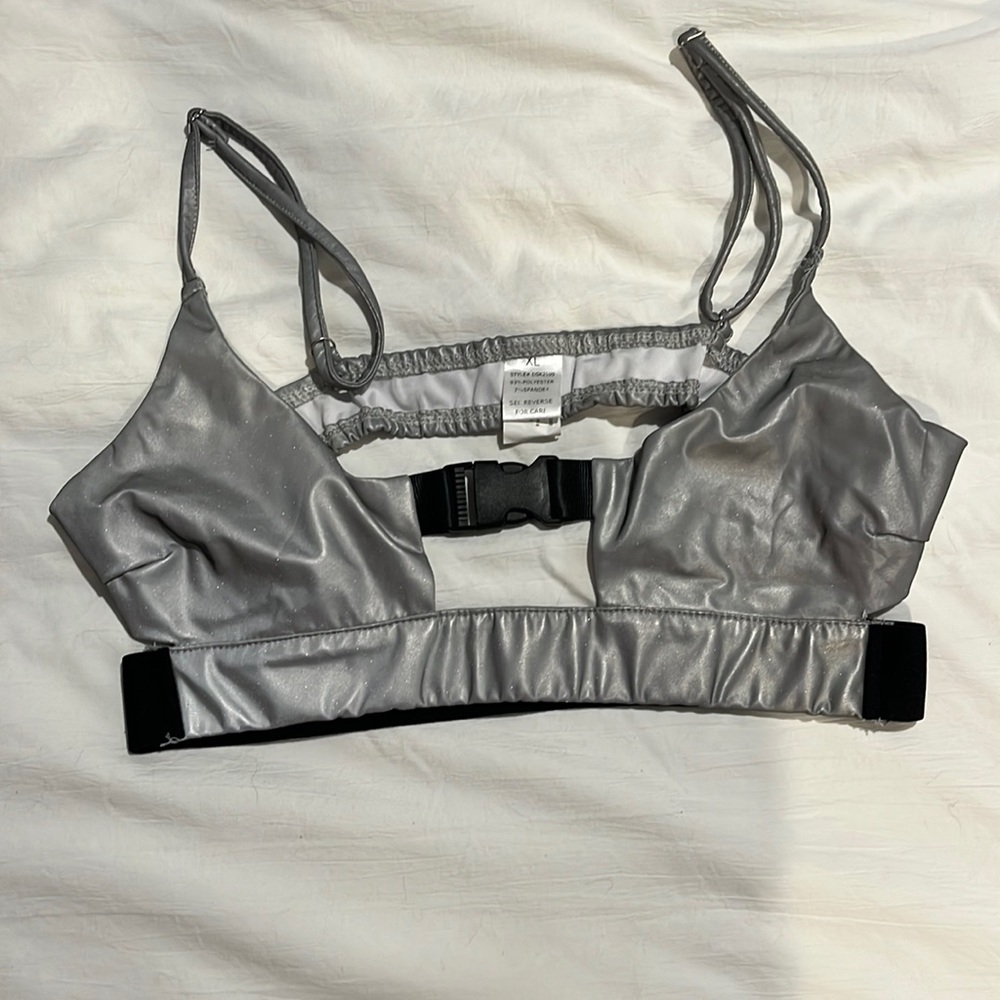 Reflective buckle bra top